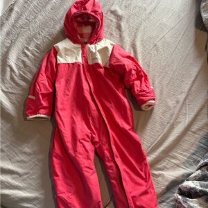 Columbia toddler Pink and White Hooded Snowsuit